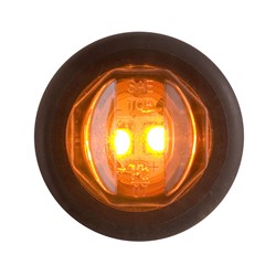 Clearance Marker LED Light 3/4 Round Amber Marker Light Amber 2 Diode With Grommet Mount
