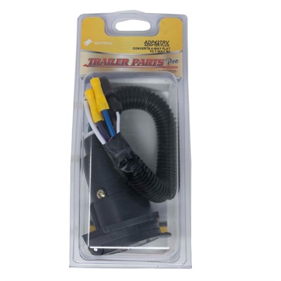 Trailer Tow Vehicle Electrical Adapter: 4 Flat 4 Flat: 7-Way RV